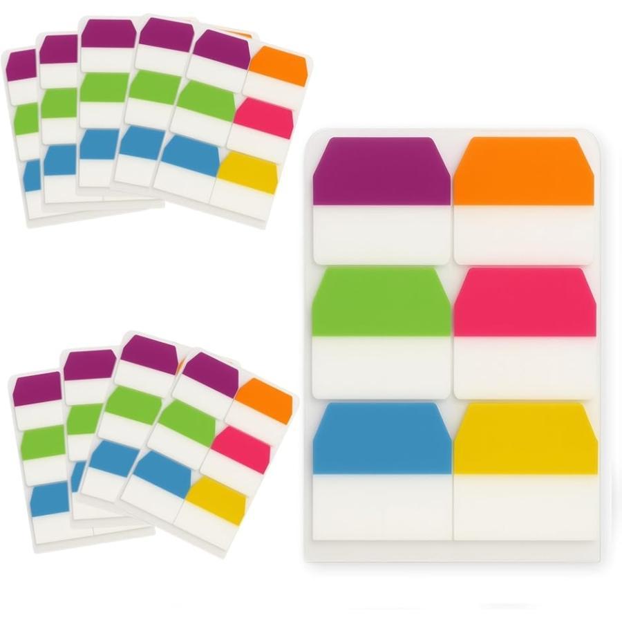 Auple Transparent Sticky Notes Tabs 6 Colors 120 Sheets x10 Film Index Flags Writable 28x29mm Planne