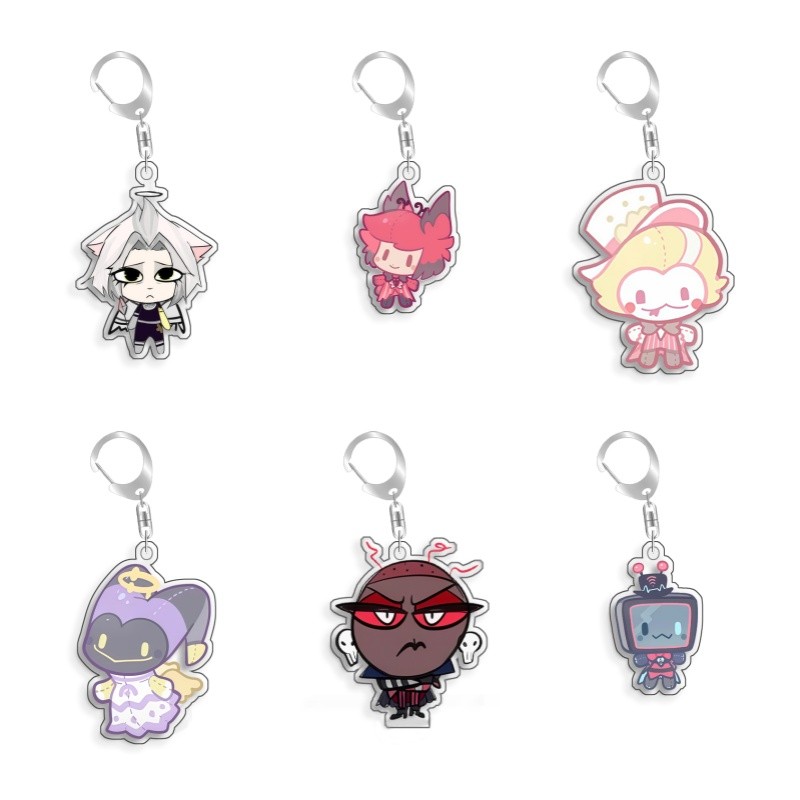 Hazbin Hotel Angel Dust Adam Alastor Vox Velvette Selfmade Acrylic Keychain Pendant Bag Charms Game 