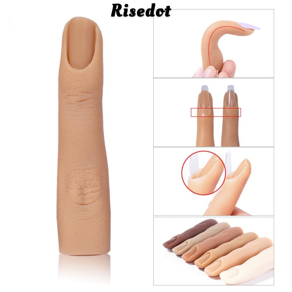 RISEDOT 1 Cái Ngón Tay Giả Silica Gel Mẫu 6 Màu Thực Hành Ngón Tay Giả