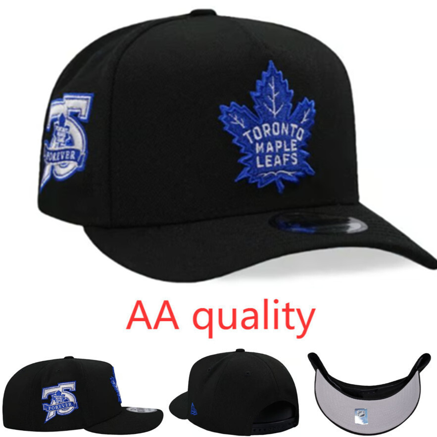 SnapbackToronto Lá Phong Đen, Khung Rigid 9 Years, Miếng Dán Bên