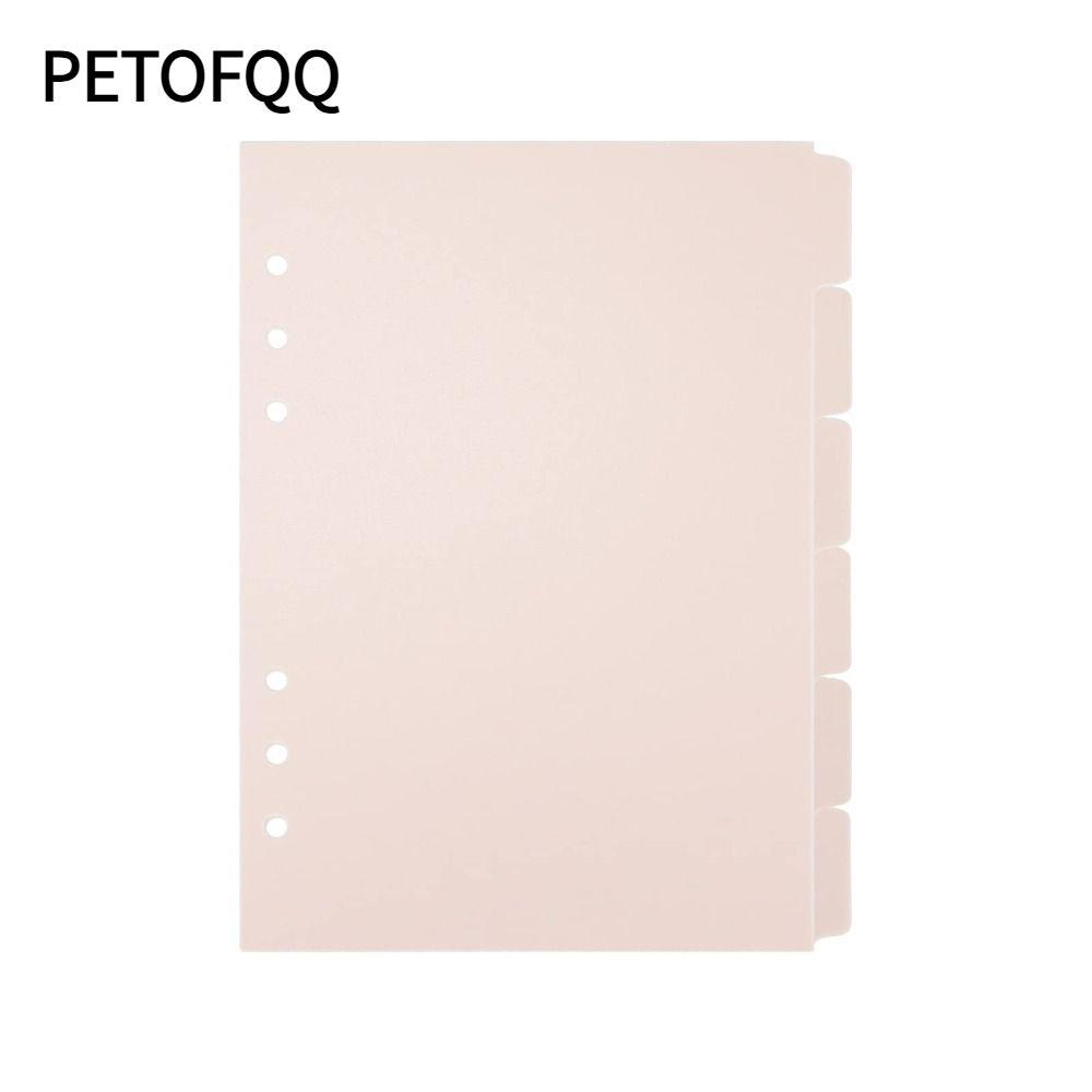 PETOFQQ 6 CÁI Binder Divider, A5 Plastic Index Page Tabs, Planner Pink 6 CÁI 6 Ring Binder Index Div