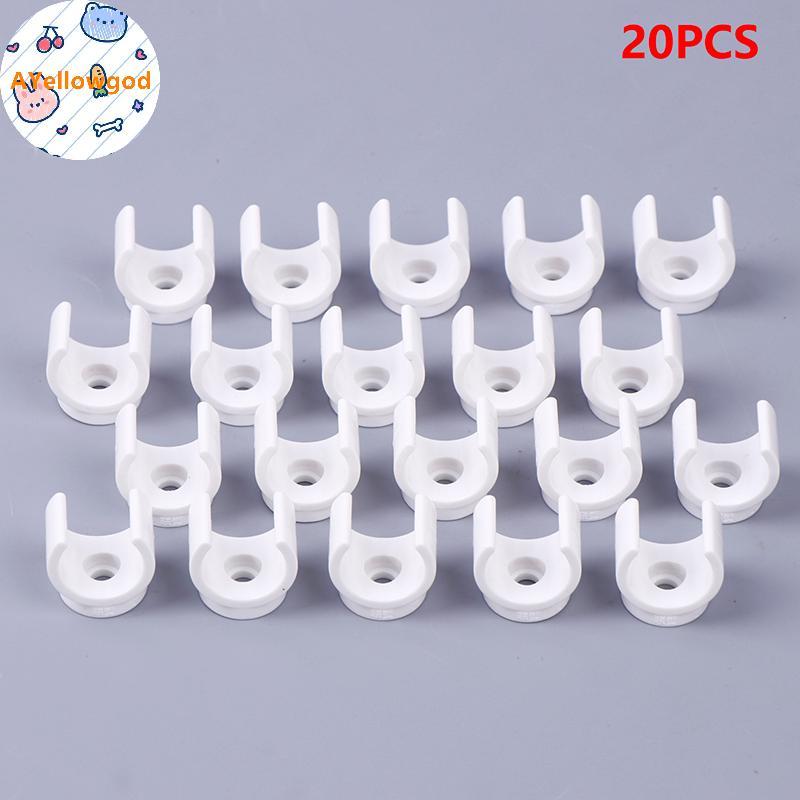AYellowgod 20 Cái 20mm PVC Ống Nước Kẹp Kẹp Kết Nối Phù Hợp Cho 0.5 / 0.79 Inch OD Khay TV Ống Móc T