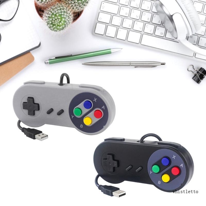 Whi WiredUSB Bộ Điều Khiển Trò Chơi Cho SNES Giả Lập Chơi Game Retro Joypads Hỗ Trợ Tay Cầm Chơi Gam