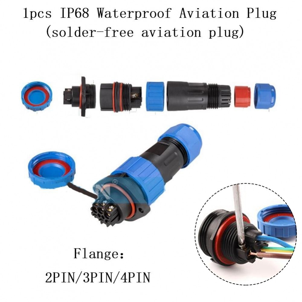 【Clearance】TY16 2pin/3pin/4pin IP68 Waterproof Flange Connector 24PIN Reliable Screw Wiring【LAGO-VN】