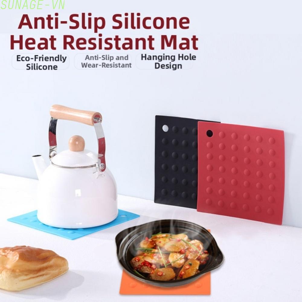 【SUNAGE】Heat Resistant Silicone Insulation Mat Square for Pot Holder and Table Use 18x18【HOT Fashion