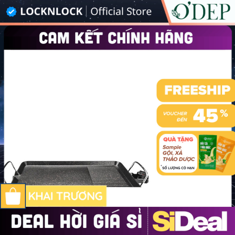 Bếp nướng điện electric grill - màu đen Chính hãng LocknLock EJG212BLK - SIDEAL SIA