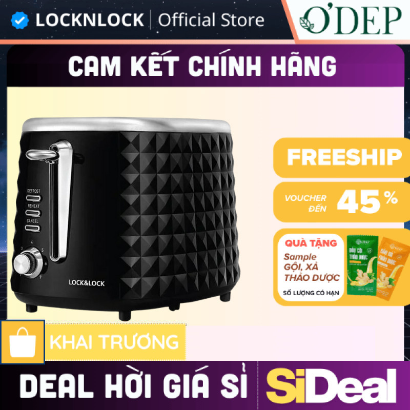 Máy nướng bánh mì 850W sandwich LocknLock Chính hãng, Màu đen EJB222BLK - SIDEAL SIA