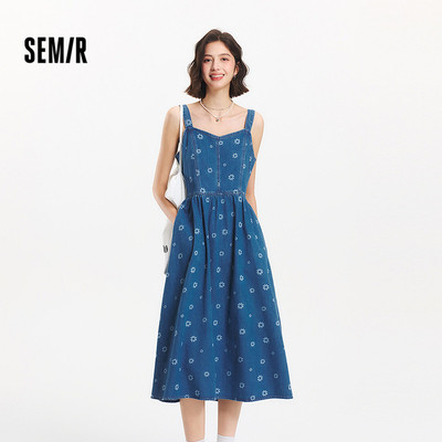 Semir Cotton Denim Suspender Đầm Nữ Playful In Hình 2026