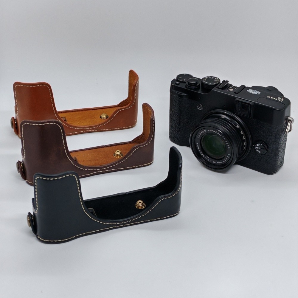 Túi Đựng Máy Ảnh Da PU Cho Fujifilm X20 X10 x10 x20 Vỏ Bảo Vệ Nửa Thân Có Đáy Mở