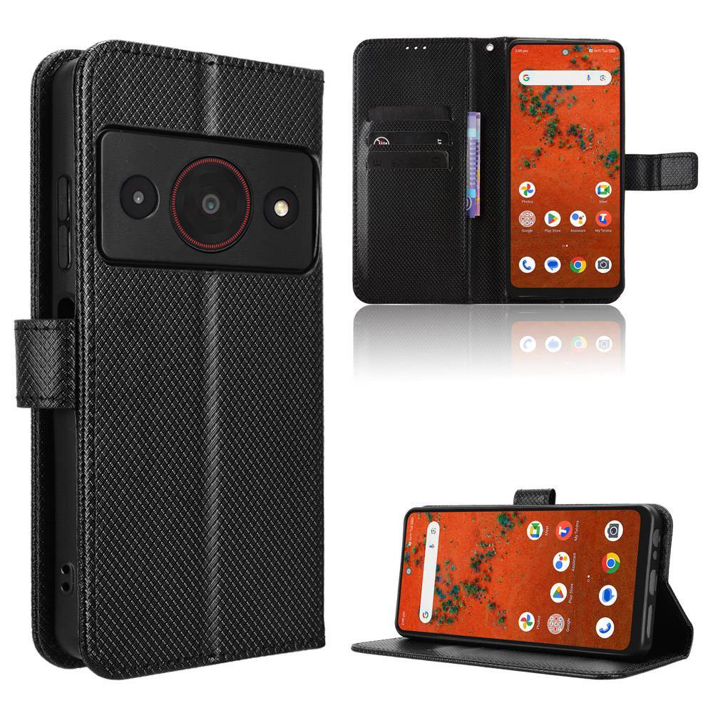 Vỏ lật kim cương thời trang cho ZTE Blade A75 Pro 5G Vỏ ví Dây da PU Khe cắm thẻ