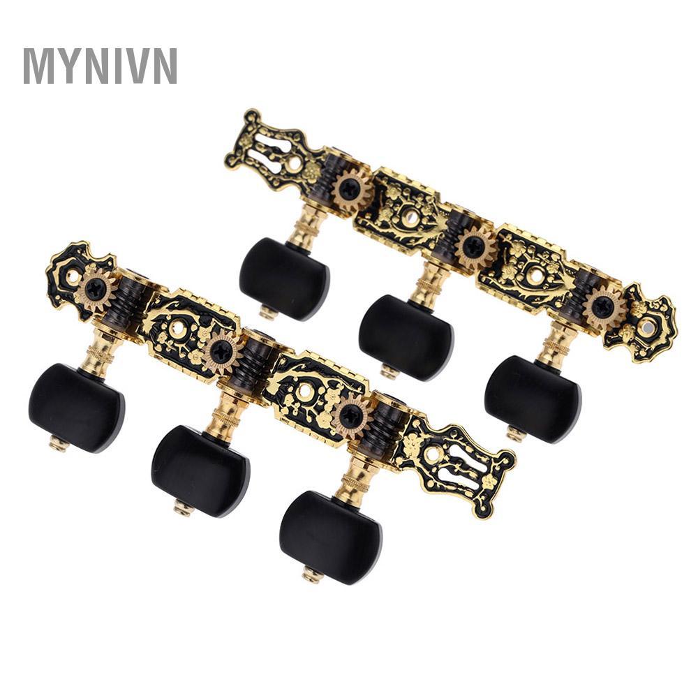 mynivn fangzi AO-020HV3P 1 Cặp (Trái + Phải) Phím Chỉnh Guitar Cổ Điển Vàng/Mạ Đen Peg Tuner Đầu Máy