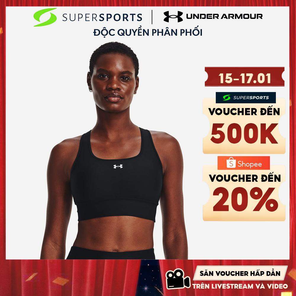 Áo Tập Nữ Under Armour Crossback Medium Support - Đen  - 1377916-001