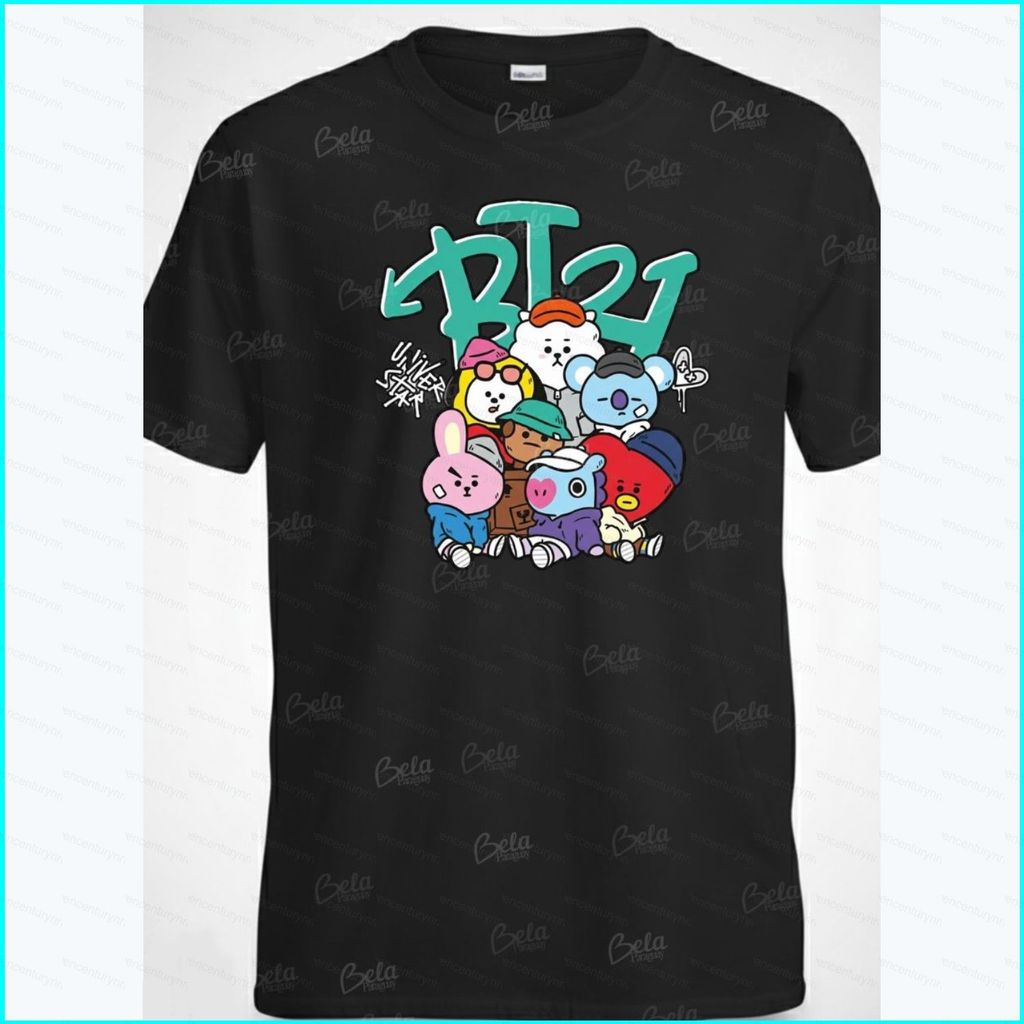 Áo thun ngắn tay BTS BT21 (Jungkook, J-Hope), phù hợp cho fan hâm mộ