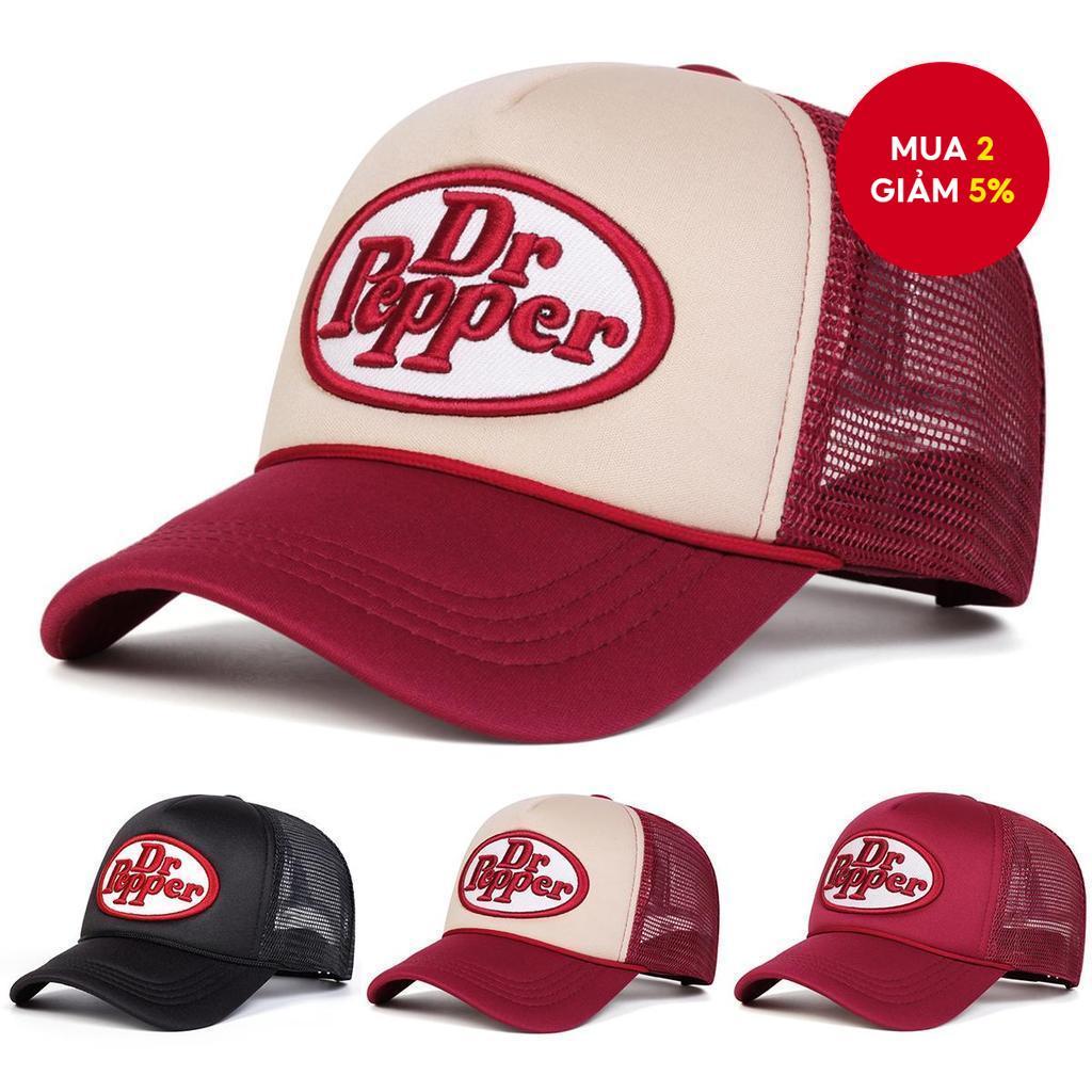 Dr Pepper Thêu Mũ Bóng Chày Có Thể Điều Chỉnh Trucker Mũ Lưới Unisex Xuân Hè Ngoài Trời