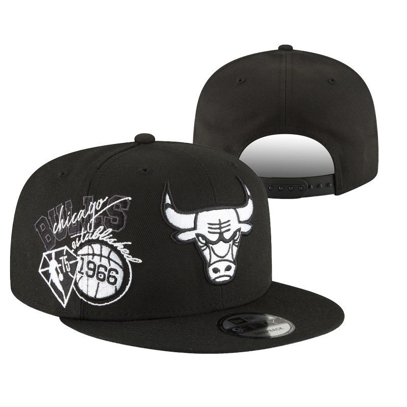 Kỷ Niệm 75 Năm Chicago Bulls - Mũ Snapback 9FIFTY Đen Phong Cách Hip Hop EV4W G8UK
