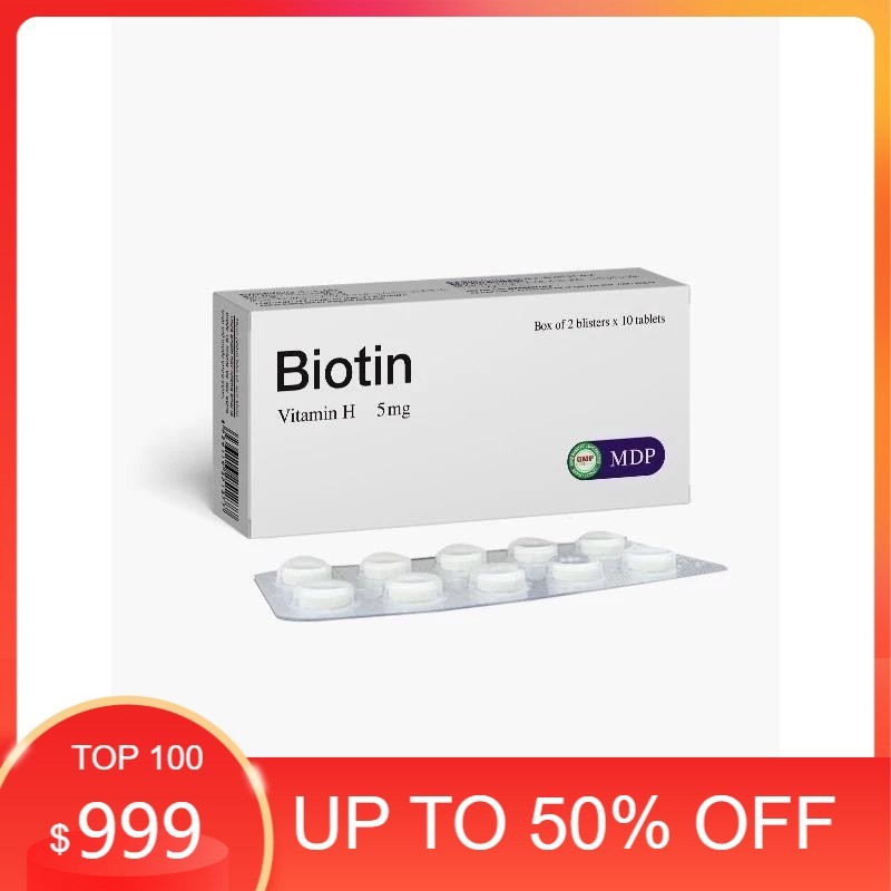HỘP Biotin - vitamin H và B5 - Mọc tóc - móng chắc khoẻ  hộp 20 viên