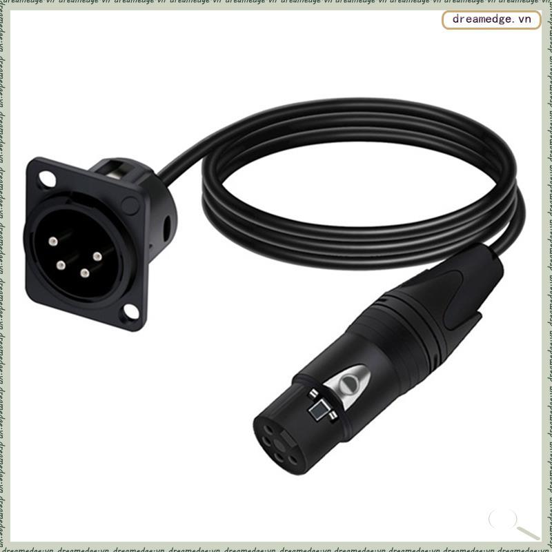 [dreamedge] 4Pin Type XLR Panel Mount Chassis to Female Connector Adapter XLR Feedthrough vách ngăn 