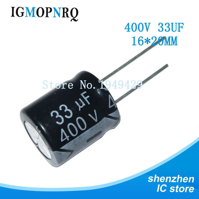 5 Chiếc 400V33UF 16 * 20 Mm 33UF 400V 16 * 20 Tụ Điện Phân Mới