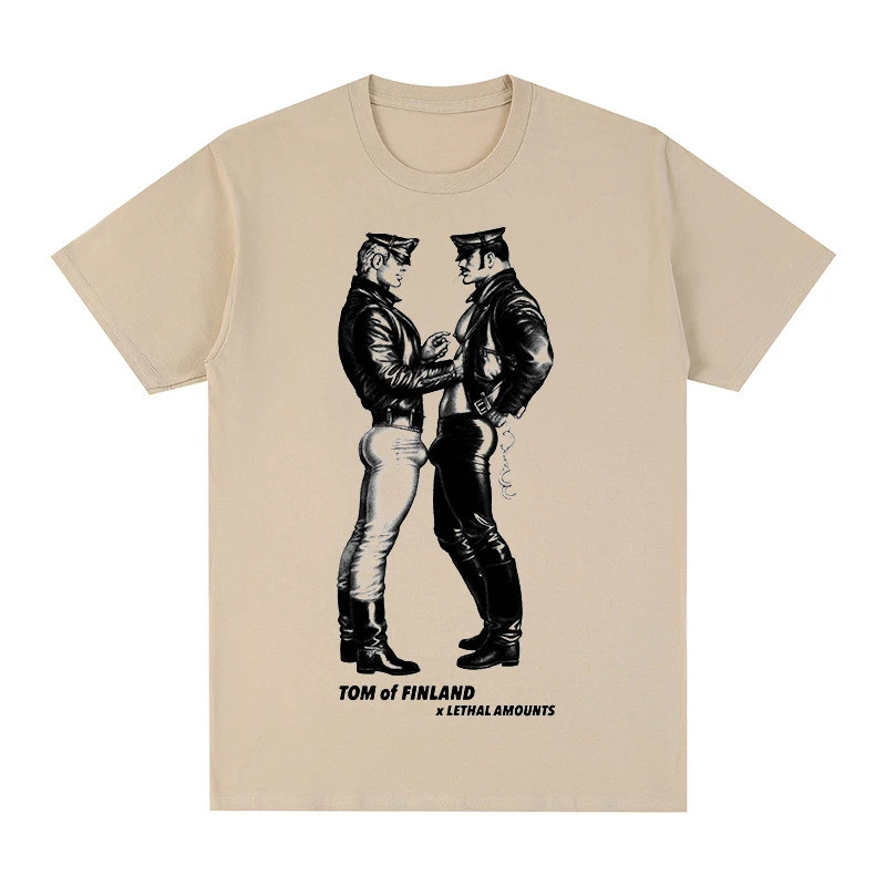 Tom Of Finland Rainbow Vintage Áo Thun LGBT Đồng Tính Nam Cotton Mới Nữ