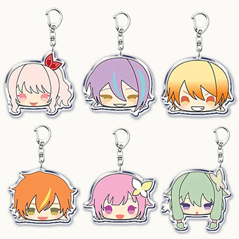 Project SEKAI Keychains Anime Aoyagi Toya Hoshino Ichika Kusanagi Nene Tenma Tsukasa Keyrings Figure