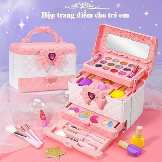 Bộ đồ Chơi Trang điểm Cho Bé Gái Cao Cấp Hộp Trang điểm 4 Tầng Quà Chơi Nhà Cho Trẻ Từ 3-12 Tuổi