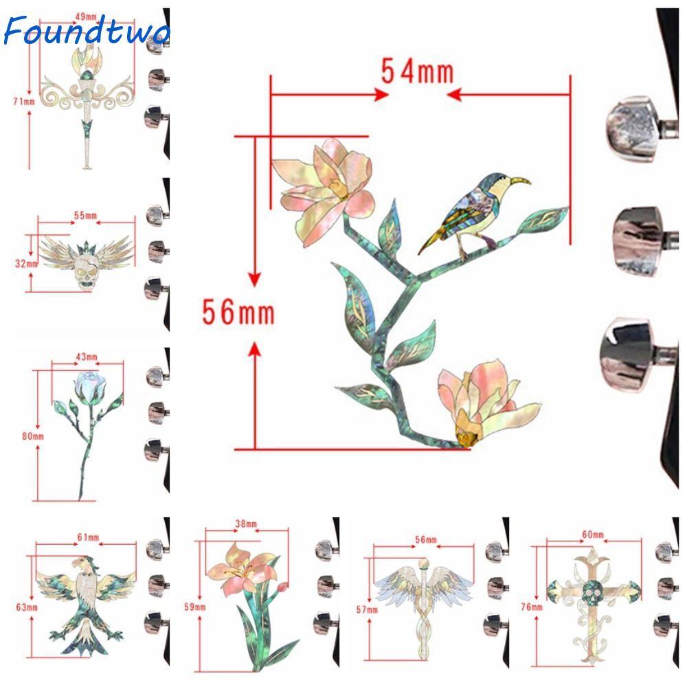 FOUNDTWO Guitar Panel Sticker, Mới Lạ DIY Guitar Head Sticker, Đàn Guitar Điện Dân Gian Inlay Cá Tín