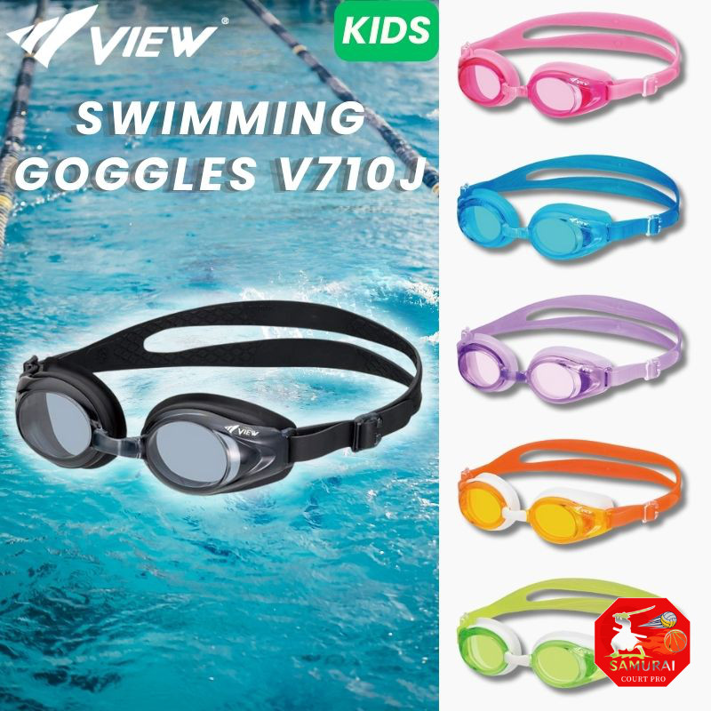 VIEW Swimming Goggles Made in Japan Kids 4-9 Years Anti-Fog UV Cut Antibacterial V710J