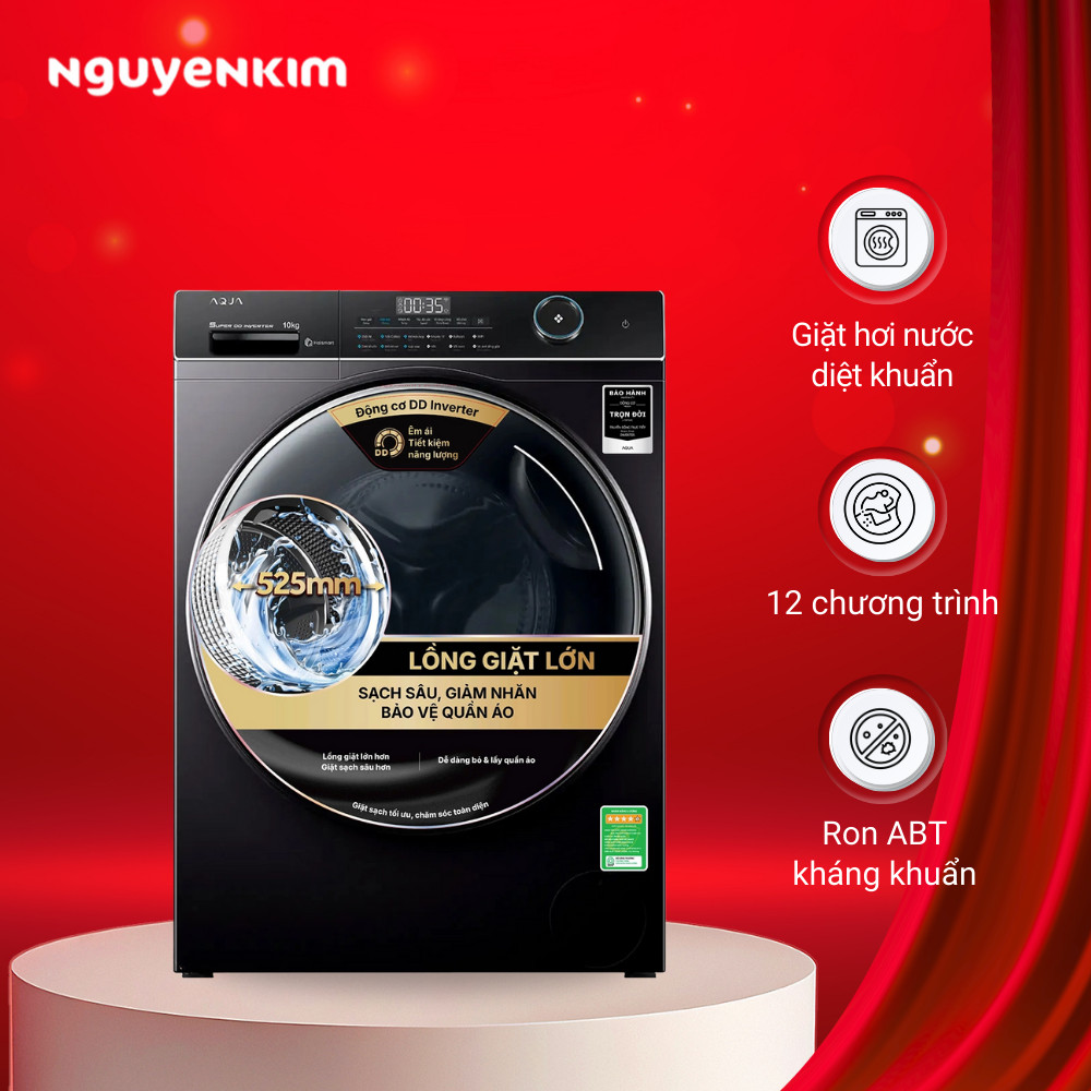 Máy giặt cửa trước Aqua Inverter 10 kg AW10-B4959U1K(B)