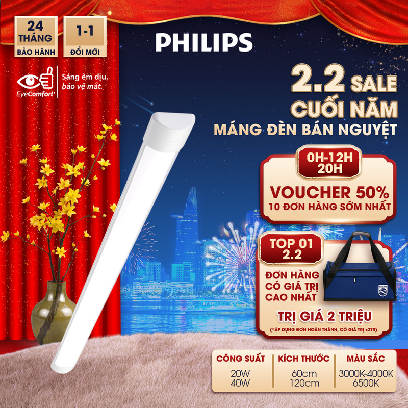 Đèn bán Nguyệt PHILIPS tuýp LED BN001C 20W/ 40W (01 bóng)