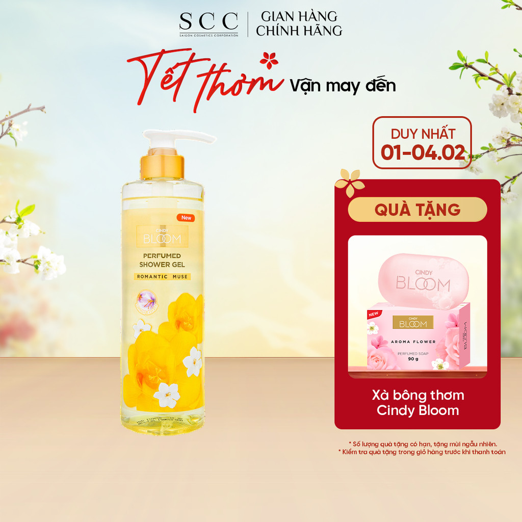 Sữa Tắm Nước Hoa CINDY BLOOM Romantic Muse Hương Quyến Rũ Lãng Mạn 640g/chai