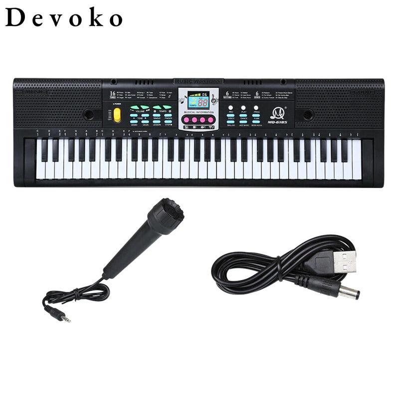 Bàn phím Piano 61 phím Bảng phím nhạc kỹ thuật số có micrô Quà tặng Âm nhạc