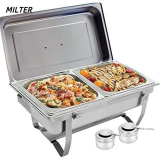 Nồi hâm nóng thức ăn tự chọn MILTER, Đĩa bố trí tự chọn đa chức năng hình chữ nhật, 1 / 2 / 3 Lưới bếp tự chọn bằng thép không gỉ có thể gập lại