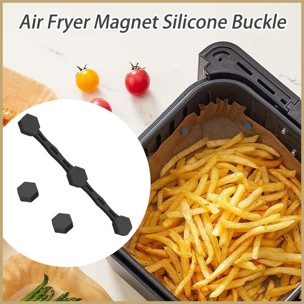 Air Fryer Liner Magnets Baking Paper Fixation Tool Chịu nhiệt Air Fryer Liners Khóa silicon với 2 wo