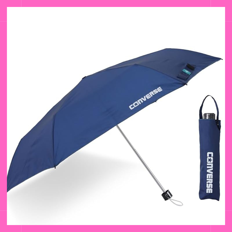 Ogawa Converse Kids Folding Umbrella, Manual Open, 55cm, 6 Bone Frame, CONVERSE Navy Solid Color wit