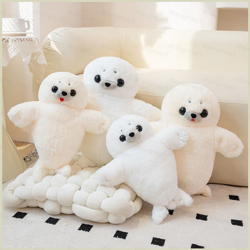 XS1 Nằm Flat Seal Sang Trọng Búp Bê Trắng Seal Gối Mềm Động Vật Biển Plushie Đồ Chơi Nhồi Bông XS1