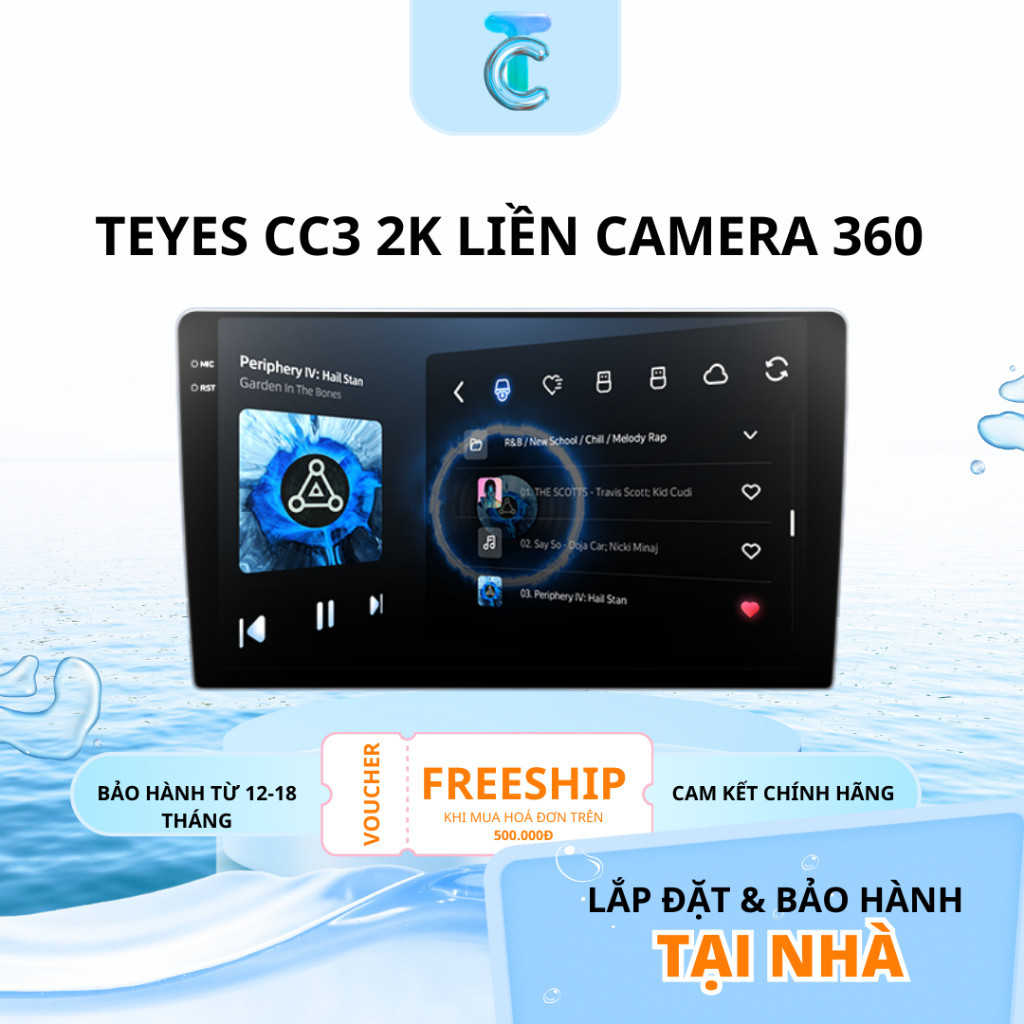 New  Màn Hình Android Teyes CC3 2K RAM6/128G | Liền Camera 360