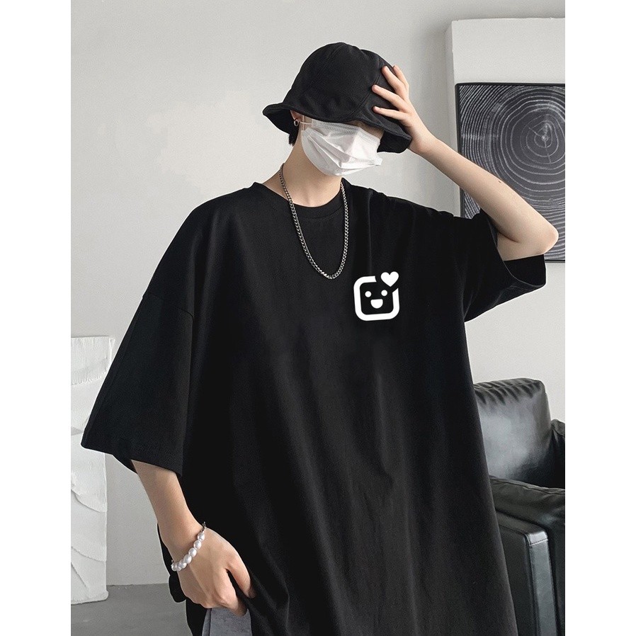 COD (Giao hàng trong 24 giờ)MIEMIE. Áo phông nam nữ tay lỡ form rộng chuột trái tim vải dày mịn #213