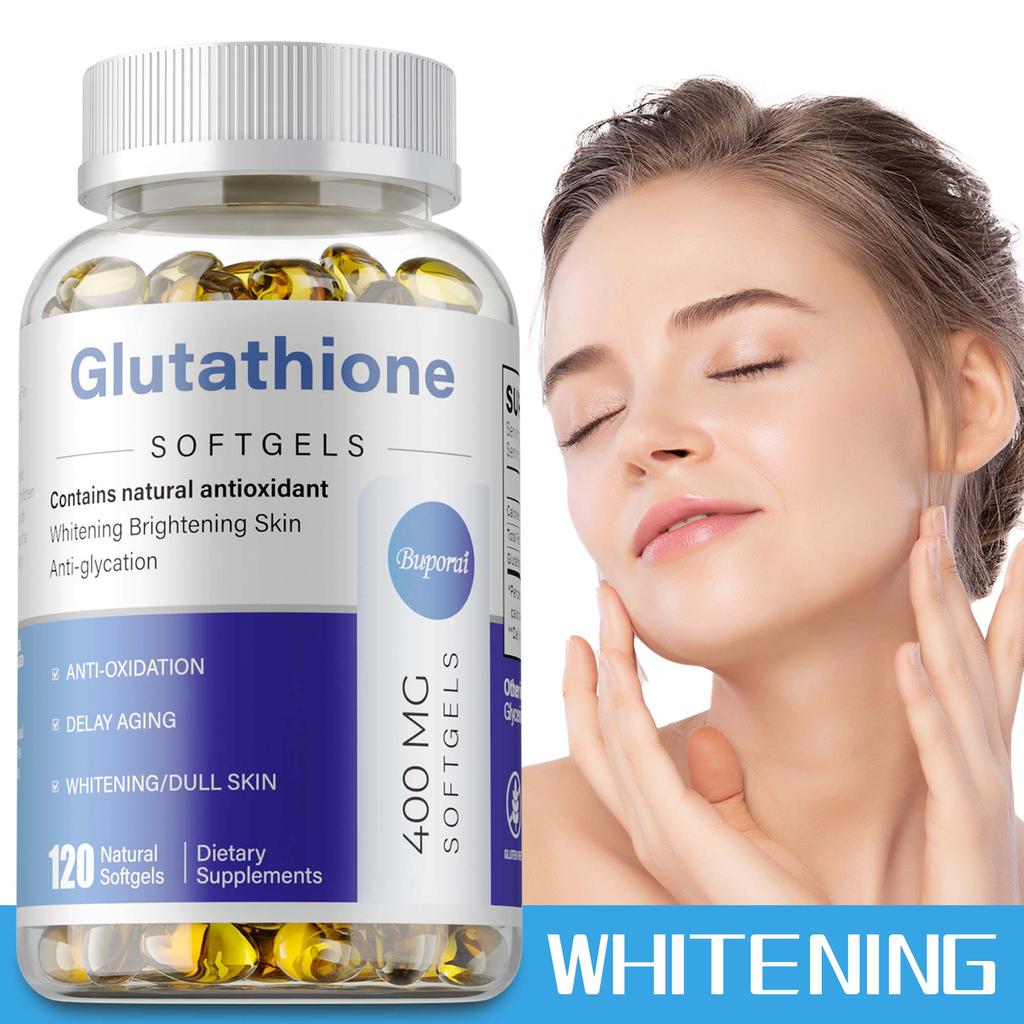 Buporai chứa 400mg glutathione để làm sáng và làm trắng da tông màu, không chứa gluten -- 30 / 60 / 