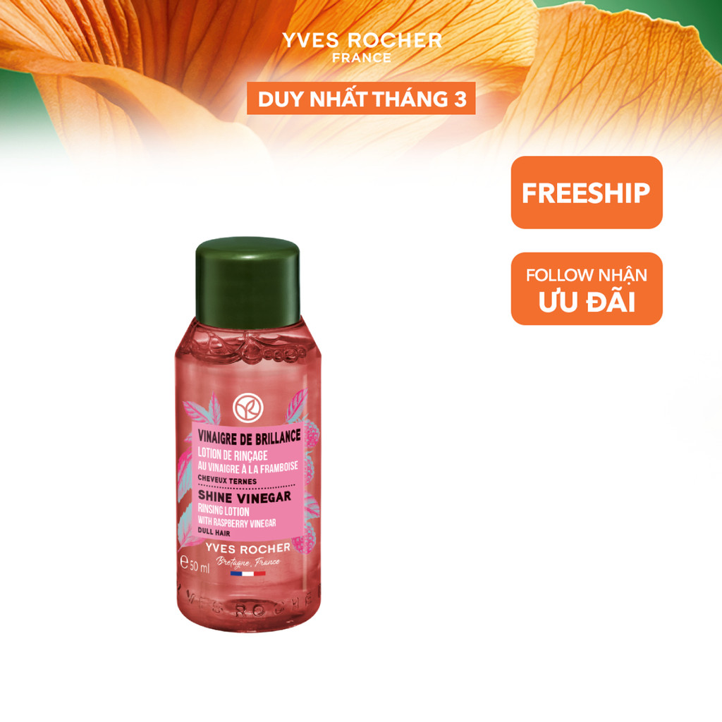 Giấm xả tóc bóng mượt Yves Rocher Mini Shine With Raspberry Vinegar Rinsing Lotion 50ml