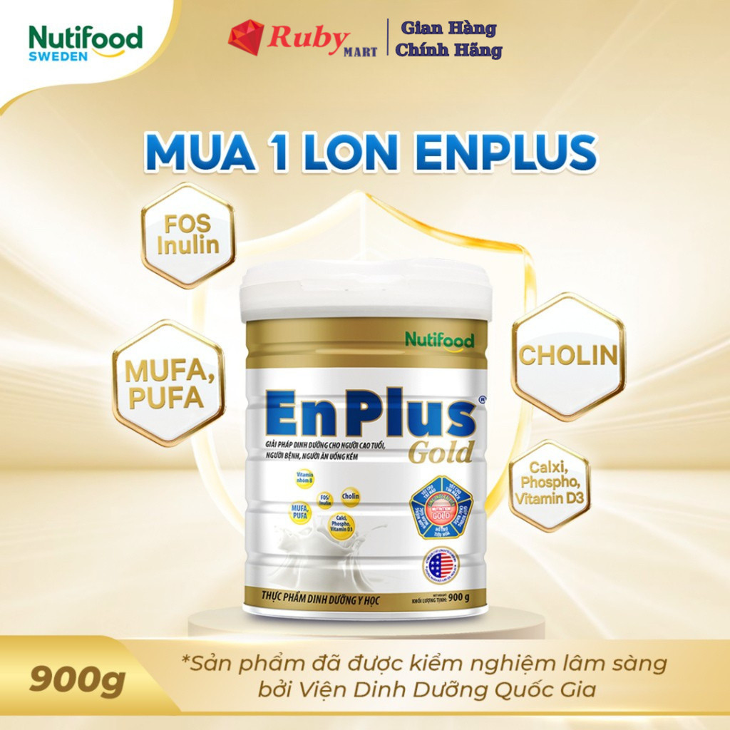 Sữa EnPlus Gold (900g) - Nutifood, Dinh Dưỡng Y Học Toàn Diện Cho Người Lớn Tuổi