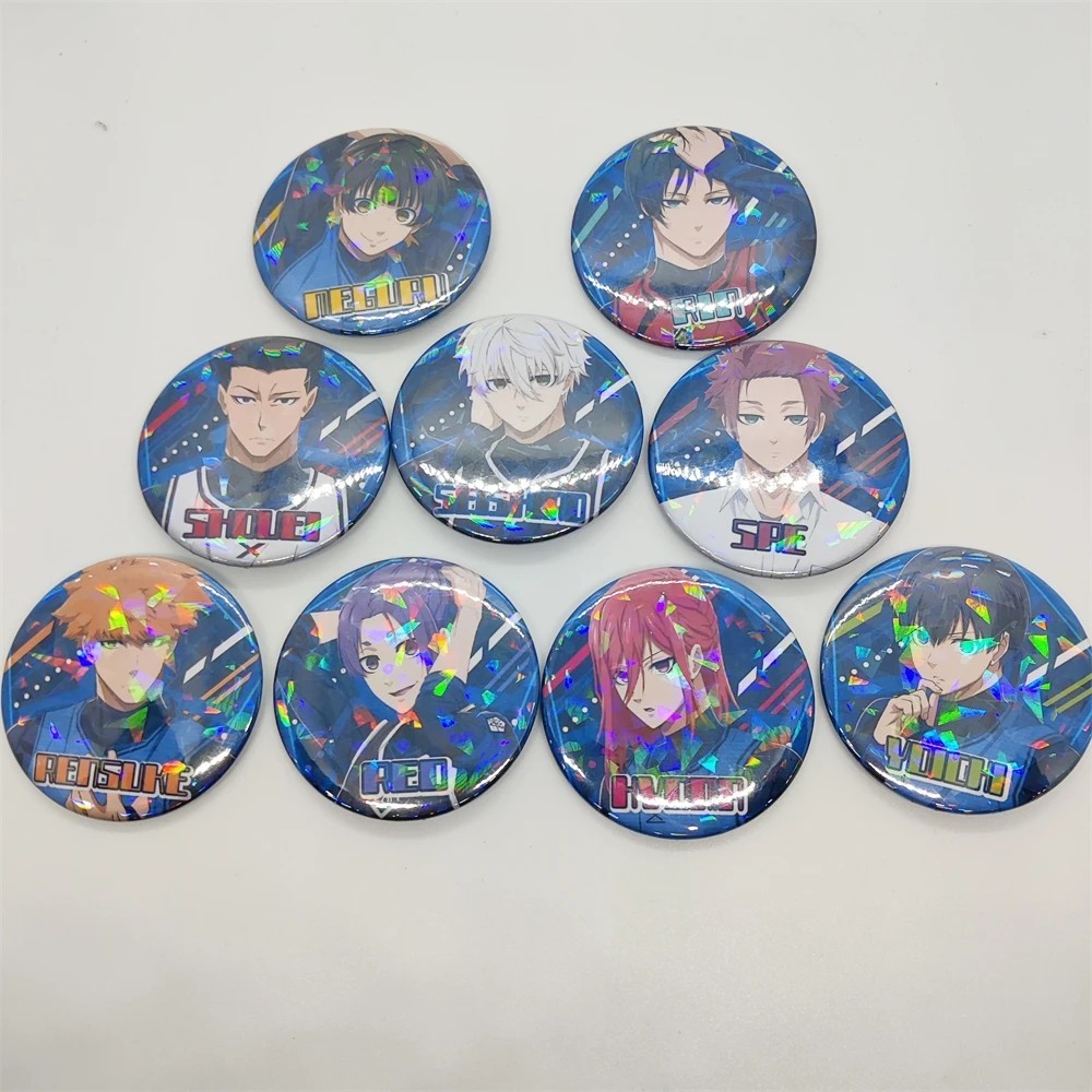 Huy hiệu cài áo Blue Lock Badge Anime Isagi Yoichi Nagi Seishiro Bachira Meguru Pin cài Laser Hologr