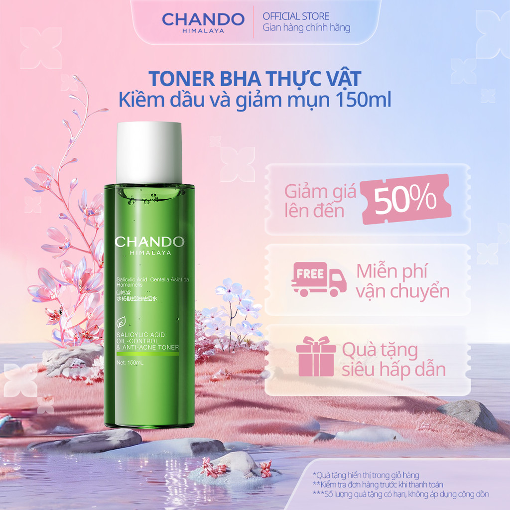 Toner Kiểm Soát Dầu Giảm Mụn Salicylic Acid CHANDO Himalaya 150ml Hàng Chính Hãng