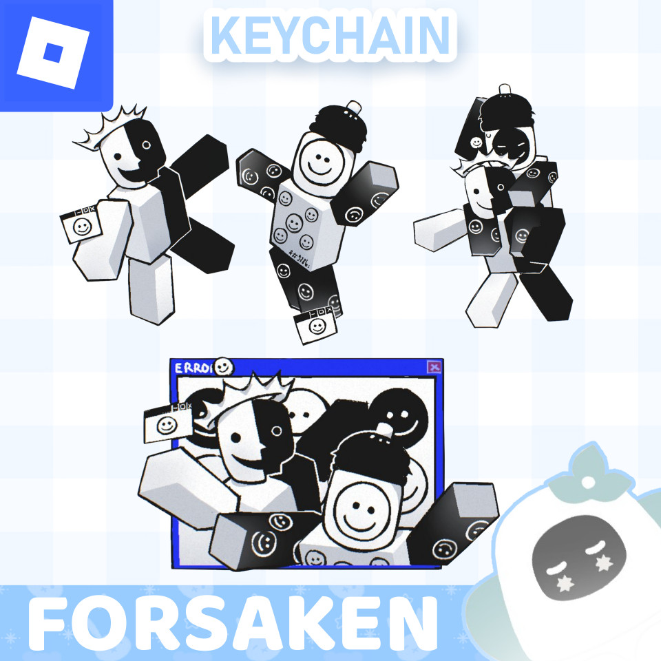 Ganci / Gantungan Kunci Akrilik ROBLOX FORSAKEN NOLI YAAI &  007N7 IDIOT