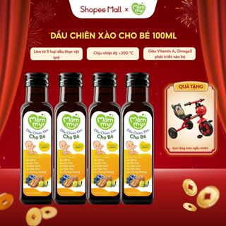 Combo Dầu chiên xào cho bé Mămmy 100ml chịu nóng trên 200 độ C, làm từ 5 loại dầu tốt lành