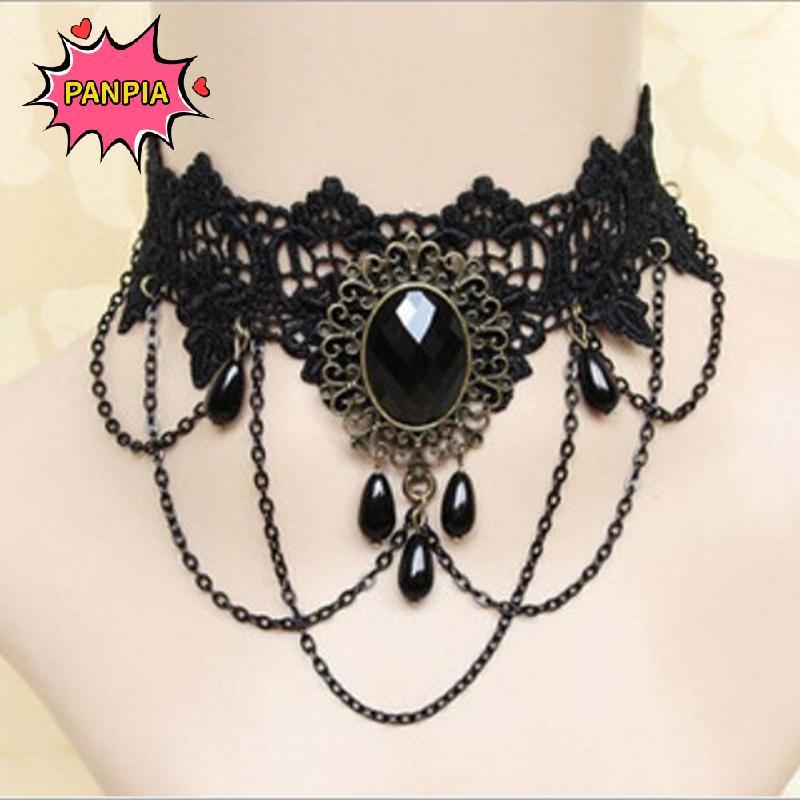 Choker dây cổ vintage gothic, trang sức giả đá quý - Phù hợp style gothic