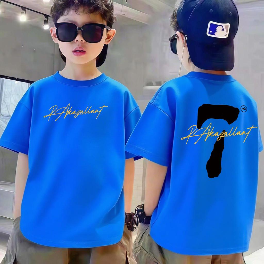 90-150cm, simple, short sleeves, round neck, boy's T-shirt, comfortable, 3-14 years old.