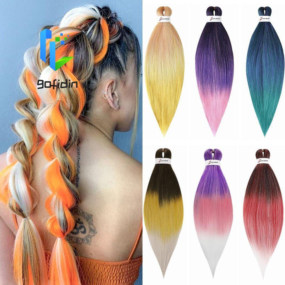 GOFIDIN Jumbo Braid Hair - Tóc bện ombre 26 inch, kiểu tóc jumbo hair extension cho nữ