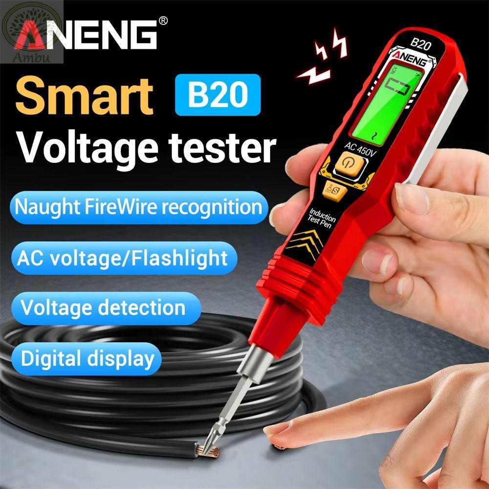 Bút kiểm tra điện áp AMLU, Máy dò điện áp báo động không tiếp xúc, Màn hình kỹ thuật số ANENG B20 Má