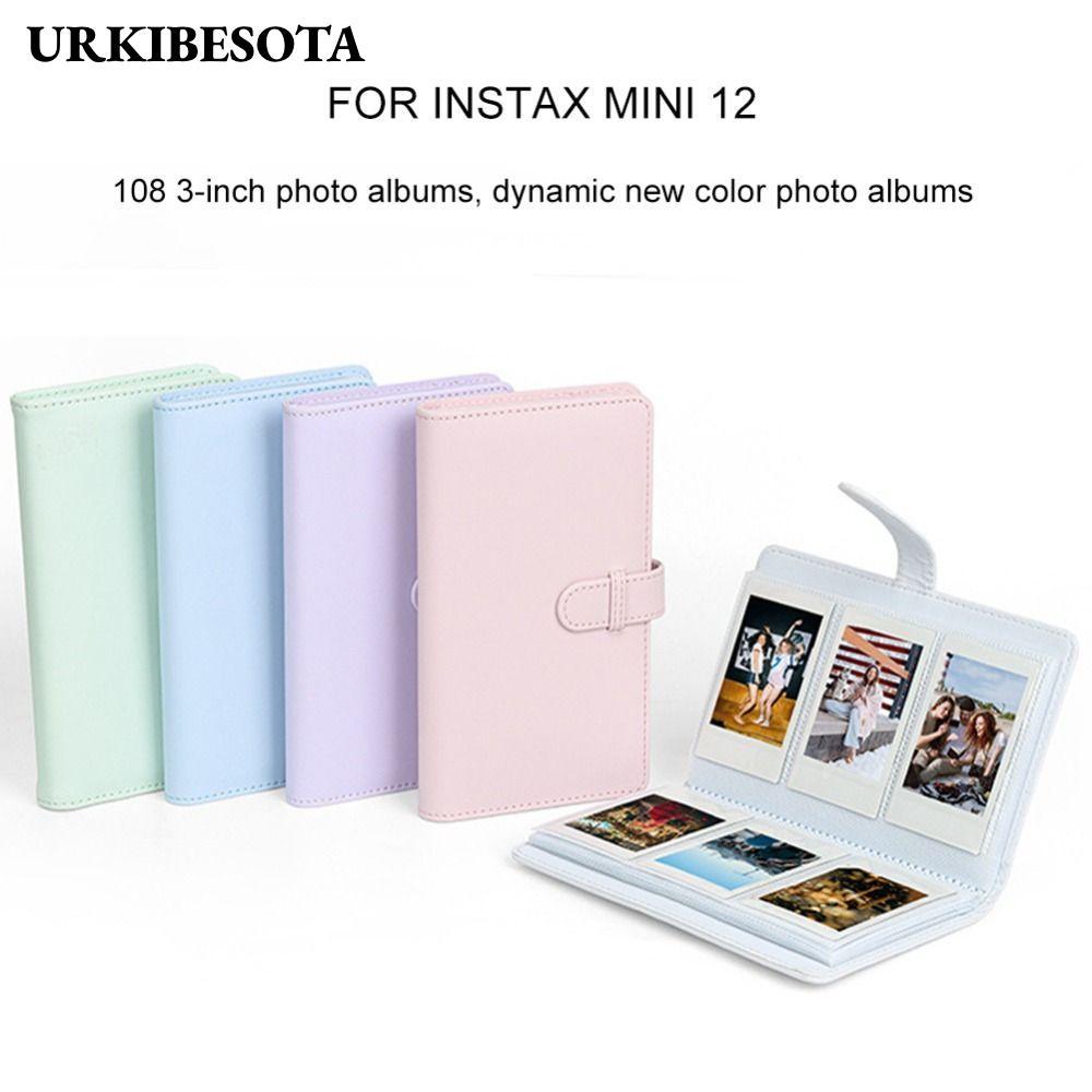 URKIBESOTA Phim Máy Ảnh Da PU Giấy Ảnh Lưu Trữ 108 Túi Cho Fujifilm Instax mini 12
