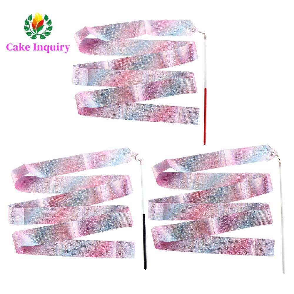 SAHRAI Ribbon cho tập luyện và múa nghệ thuật, bóng bay dính cầu vồng, dụng cụ phù hợp ballet và thể